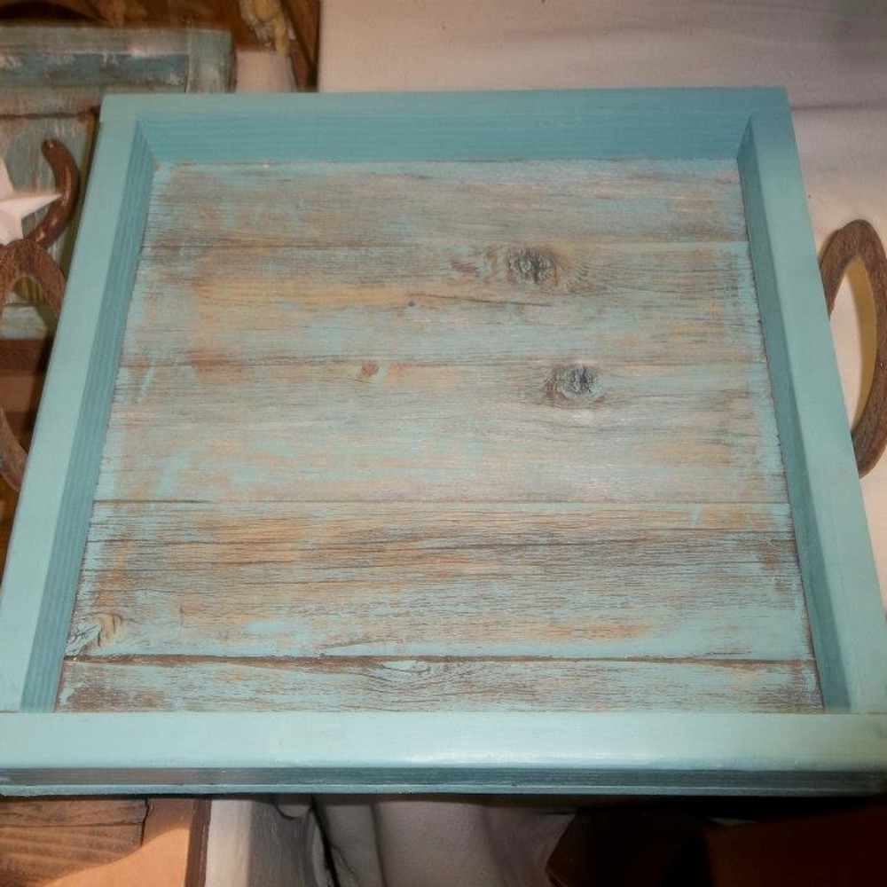 Rustic horse shoe tray